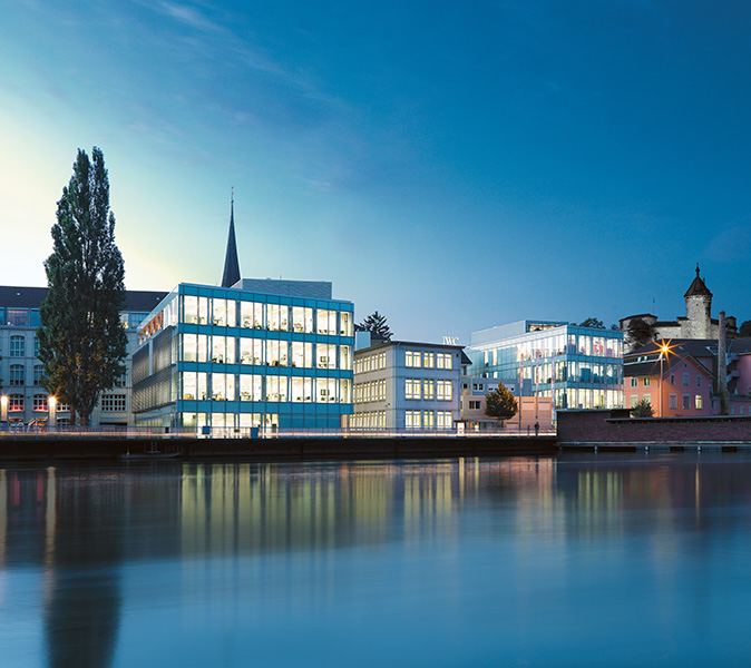 IWC headquarters, view from the Rhine (Credit: Photopress/ Jonas Kuhn/ IWC)